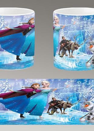 Чашка белая керамическая "холодное сердце" frozen ост