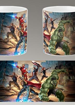 Чашка біла керамічна "халк" hulk ост