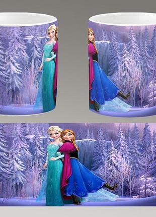 Чашка біла керамічна "холодне серце" frozen ост
