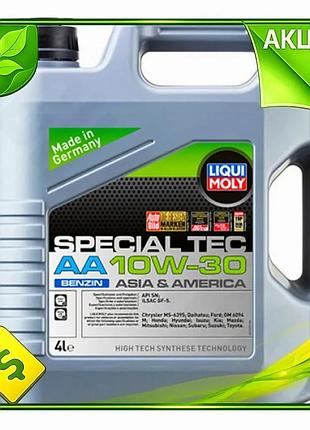 Ve моторное масло liqui moly new version special tec aa benzin 10w-30 4л полусинтетическое для бензино n6w_ver