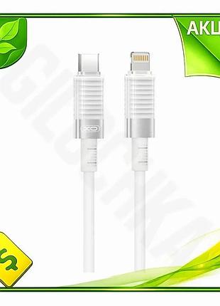 Ve кабель type-c to lightning new version xo 1м білий для заряджання та передачі даних силіконовий каб n6w_ver