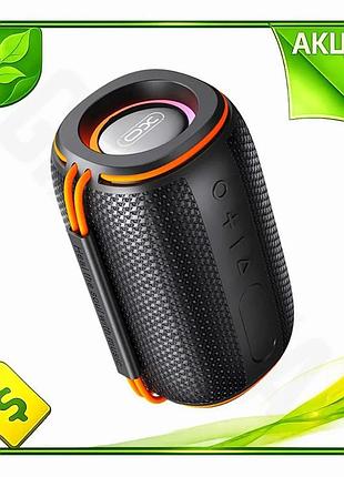 Ve портативна акустика xo f57 new version 10w чорна бездротова колонка bluetooth для музики з led підс n6w_ver