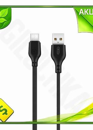 Ve кабель usb type-c xo new version 2.1a 1м черный зарядка для смартфона синхронизация мобильного устр n6w_ver