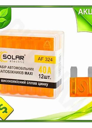 Ve набор предохранителей solar макси new version 40а 12шт для защиты электросети автомобиля цинковый с n6w_ver