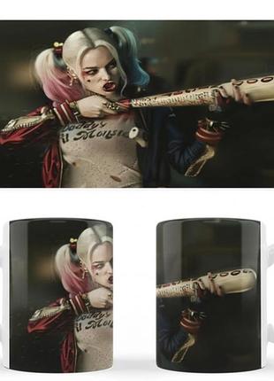 Чашка біла керамічна харлі квінн (harley quinn) ост
