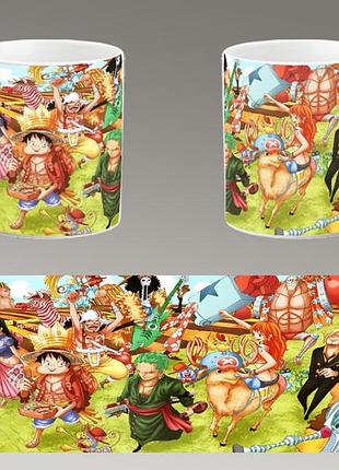 Чашка біла керамічна "ван пис" one piece ост