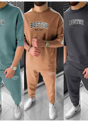 Костюм чоловічий футболка штани 46-48 (s-m),50-52 (l-xl),54-56 (2xl-3xl) чорний,синій,оливка,сірий
