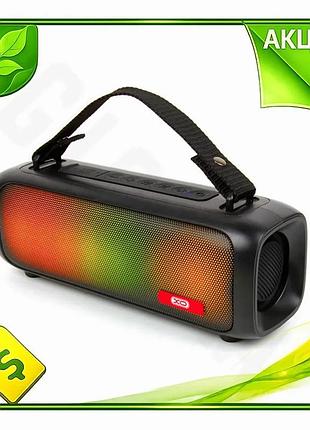 Ve портативна акустика xo f39 new version чорна bluetooth колонка 16w для вечірок з led підсвічуванням n6w_ver