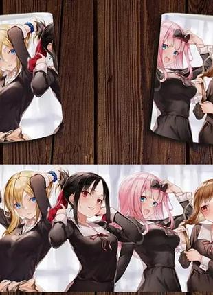 Чашка белая керамическая с принтом аниме "kaguya sama: love is war" пані кагуя: у коханні як на війні ост
