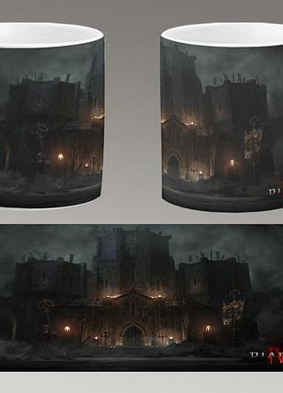 Чашка біла керамічна "diablo 4" діабло ост