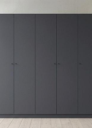 Шафа для одягу doros промо антрацит 2 двері, 3 шухляди, дсп 225х48х204 см (drs-012162)