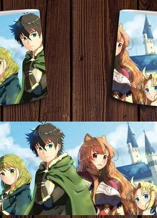 Чашка белая керамическая "восхождение героя щита" the rising of the shield hero abc