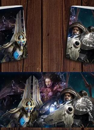 Чашка белая керамическая с принтом "starcraft" старкрафт abc