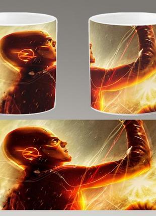 Чашка белая керамическая "флэш" flash abc