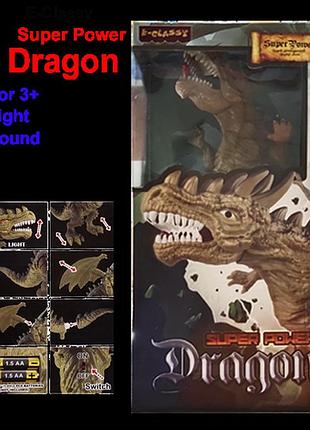 Фігурка дракон (38см) super power dragon зелений (світло, звук) rodana