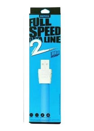 Кабель lightning remax rc-011i flat full speed 2 1m blue