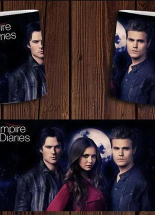 Чашка біла керамічна "дневники вампіра" the vampire diaries abc