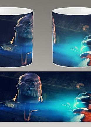Чашка белая керамическая "танос" thanos abc