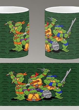 Чашка біла керамічна "черепашки-ніндзя" teenage mutant ninja turtles abc