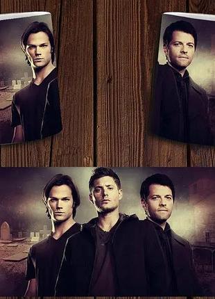 Чашка біла керамічна з принтом "надприродні" supernatural abc