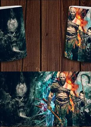 Чашка біла керамічна з принтом "god of war" бог війні кратос abc