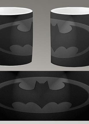 Чашка біла керамічна "бетмен логотип" batman logo abc