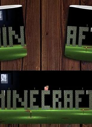 Чашка біла керамічна "minecraft" майнкрафт abc