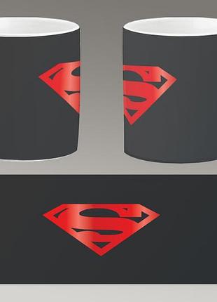 Чашка біла керамічна "супермен логотип" superman — logo abc