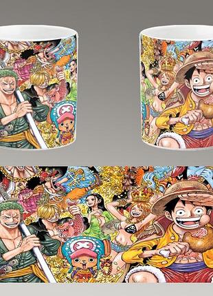Чашка біла керамічна "ван пис" one piece abc