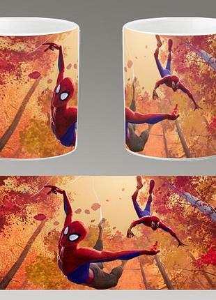 Чашка белая керамическая "человек-паук: через вселенные" spider-man abc