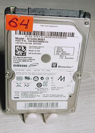 Жорсткий диск 320gb seagate hdd для ноутбука 2.5 / 5400rpm / 9мм / sata iii (sata/600)