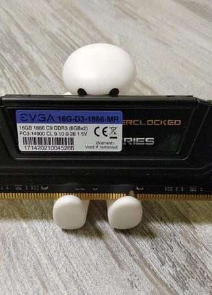 Ігрова оперативна пам'ять 8gb evga ddr3-1866 mhz pc3-14900u (intel/amd)