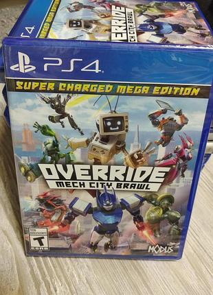 Диск з грою override mech city (драки для дітей/файтинг на 2 гравців) ps4