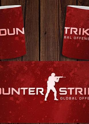 Чашка белая керамическая "counter-strike: global offensive" контр страйк abc