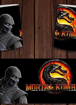 Чашка біла керамічна з принтом "mortal kombat" мортал комбат abc
