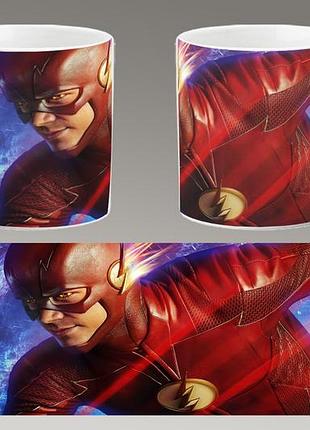 Чашка біла керамічна "флеш" flash abc