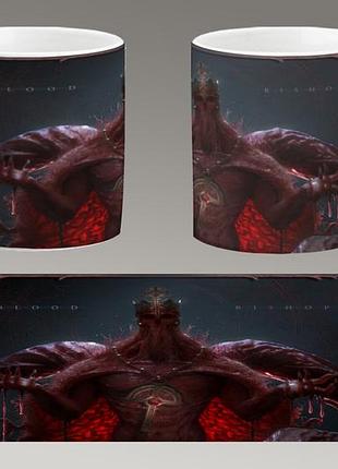 Чашка біла керамічна "diablo 4" діабло abc