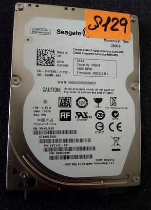 Жорсткий диск 250gb seagate hdd для ноутбука | ультратонкий 7мм | загальна напрацювання 34 дні #129