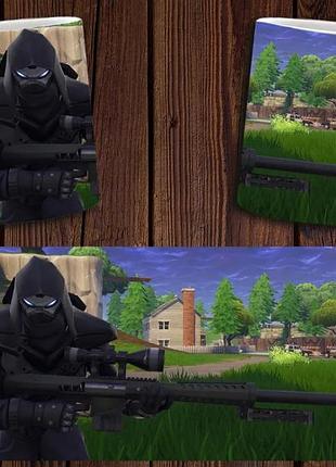Чашка біла керамічна "fortnite" фортнайт abc