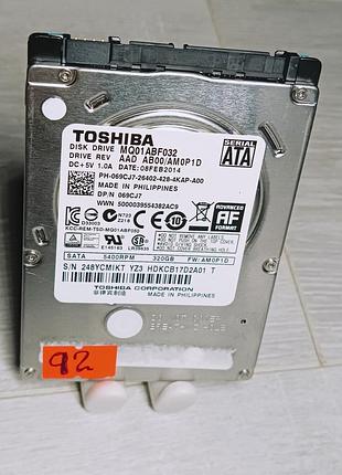 Жесткий диск 320gb toshiba hdd для ноутбука 2.5 / 5400rpm / 7мм / sata iii (sata/600)