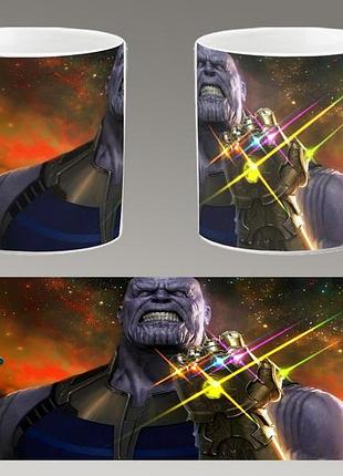Чашка белая керамическая "танос" thanos abc
