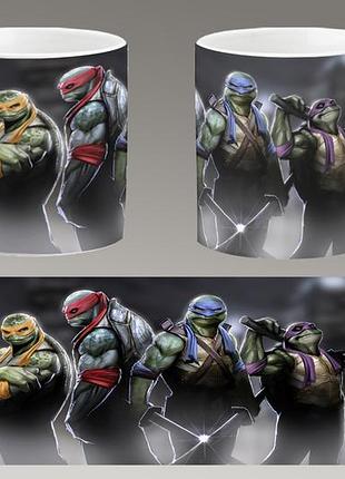 Чашка біла керамічна "черепашки-ніндзя" teenage mutant ninja turtles abc