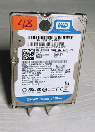 Жорсткий диск 320gb wd blue hdd для ноутбука 2.5 / 5400rpm / 9мм / sata ii