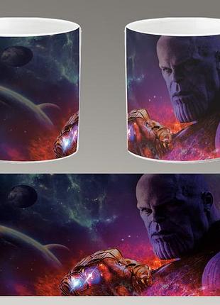 Чашка белая керамическая "танос" thanos abc