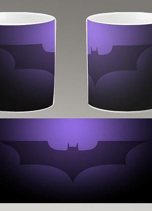 Чашка біла керамічна "бетмен логотип" batman logo abc