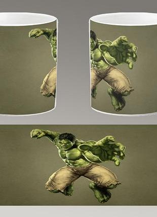 Чашка біла керамічна "халк" hulk abc
