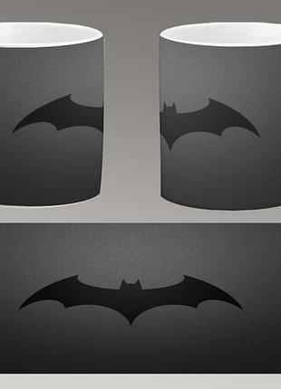 Чашка біла керамічна "бетмен логотип" batman logo abc