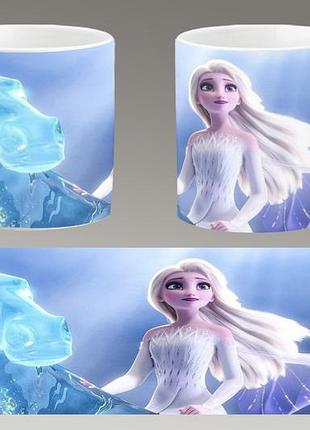 Чашка біла керамічна "холодне серце" frozen abc