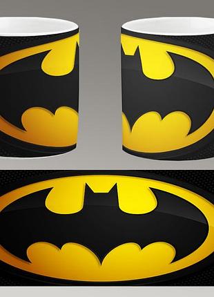 Чашка белая керамическая "бэтмен логотип" batman logo abc