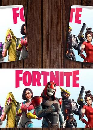 Чашка біла керамічна "fortnite" фортнайт abc